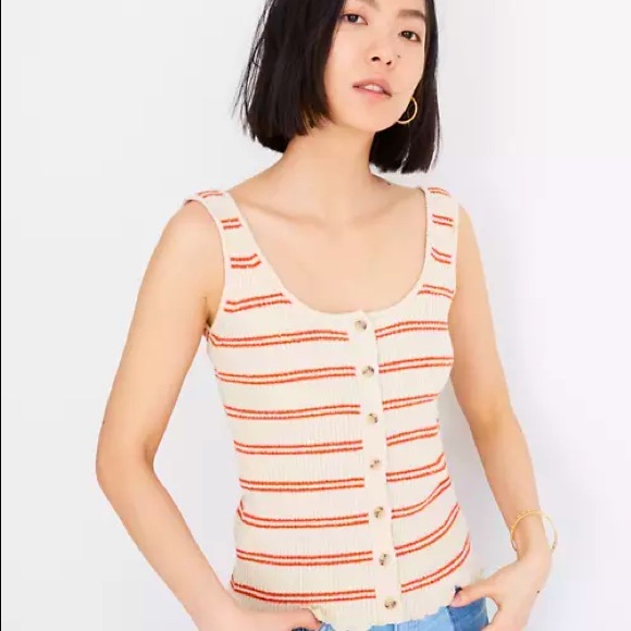 Madewell Kingston Sweater Tank in Striped XL - Picture 1 of 6